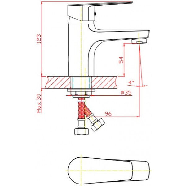 Смеситель для раковины Orange Loop M26-021 rg